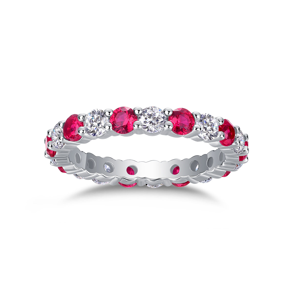 Laurance Rouge Éternel ring, 925 zilver met lab-grown robijn