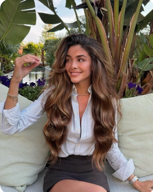 Long glossy wavy hair inspiration