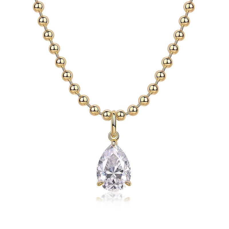 Laurance Lumière ketting, 925 zilver, 18k verguld met lab-grown moissaniet