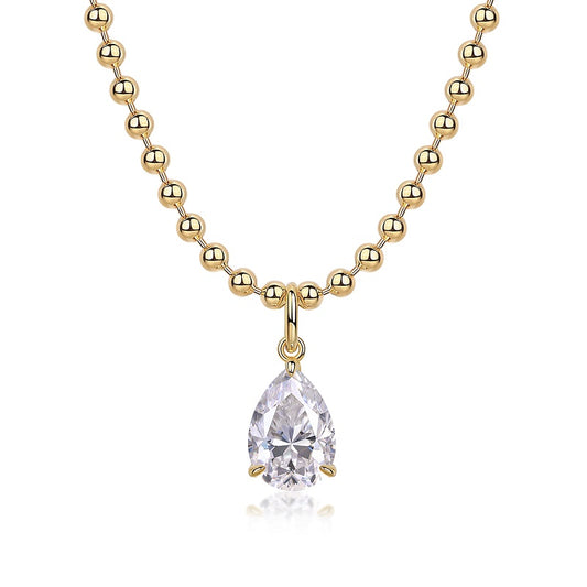 Laurance Lumière ketting, 925 zilver, 18k verguld met lab-grown moissaniet