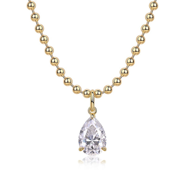 Laurance Lumière ketting, 925 zilver, 18k verguld met lab-grown moissaniet