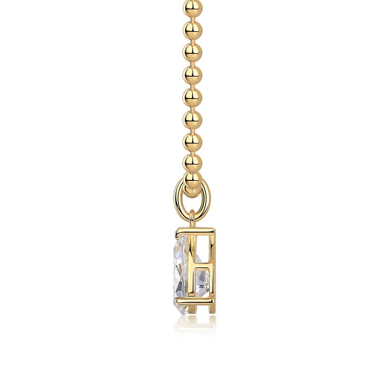 Laurance Lumière ketting, 925 zilver, 18k verguld met lab-grown moissaniet