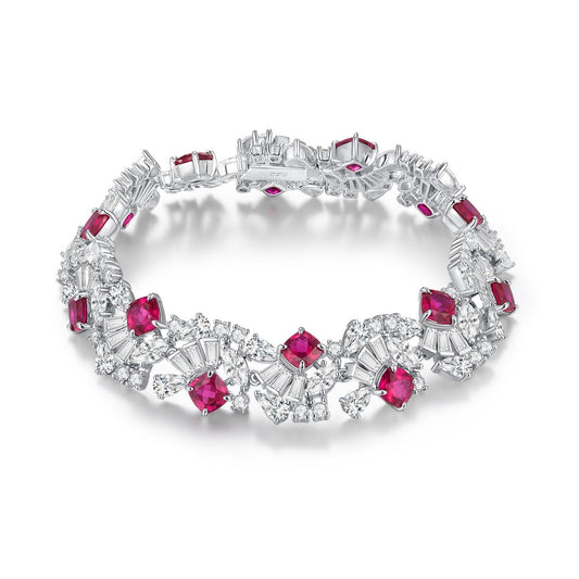 Laurance Rouge Éternel tennisarmband, 925 zilver met lab-grown robijn