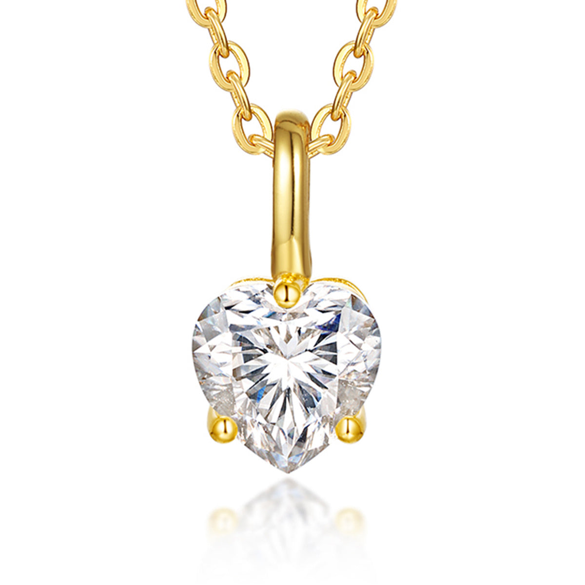 Laurance Aura ketting, 925 zilver, goud verguld met lab-grown moissaniet