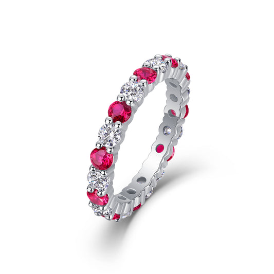 Laurance Rouge Éternel ring, 925 zilver met lab-grown robijn