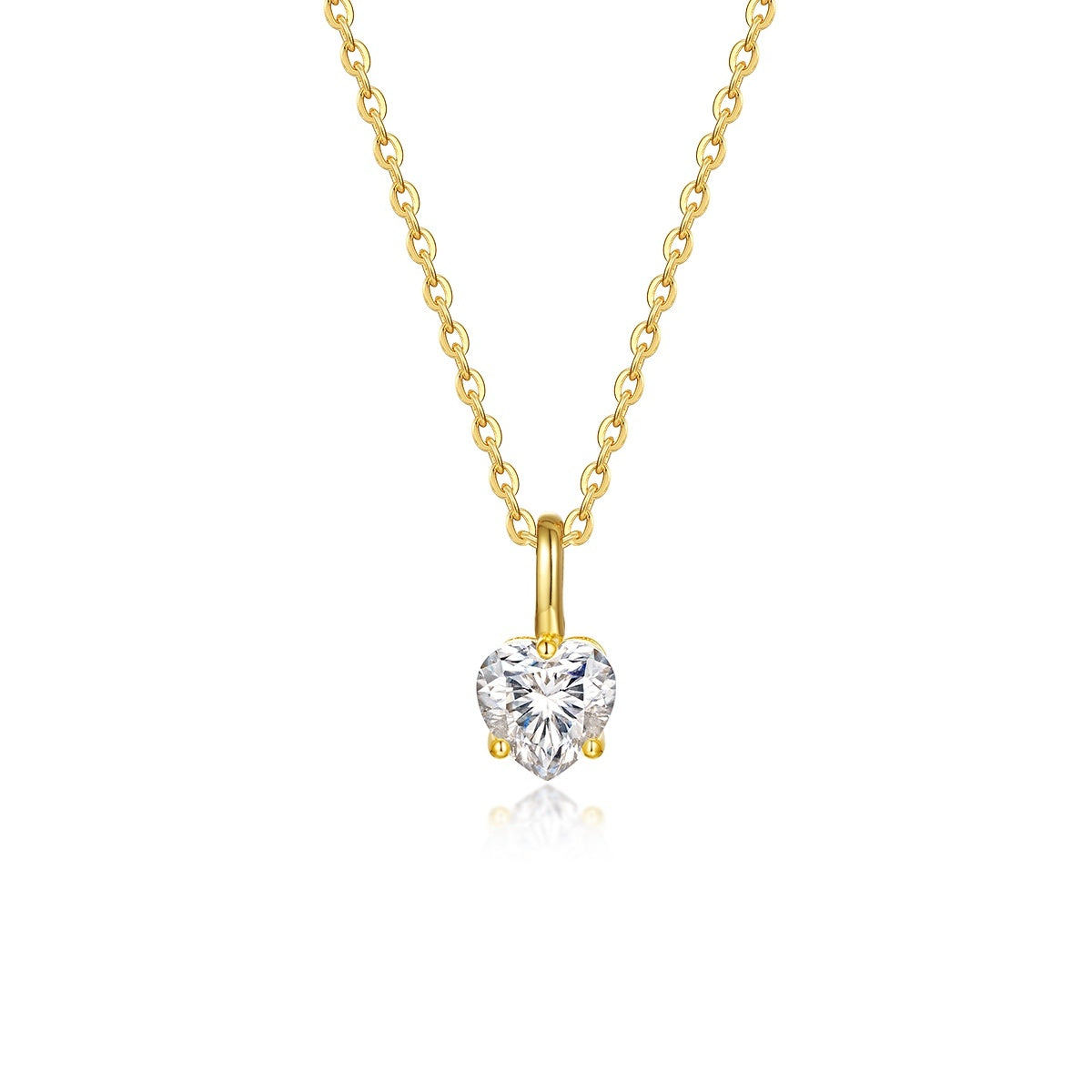 Laurance Aura ketting, 925 zilver, goud verguld met lab-grown moissaniet