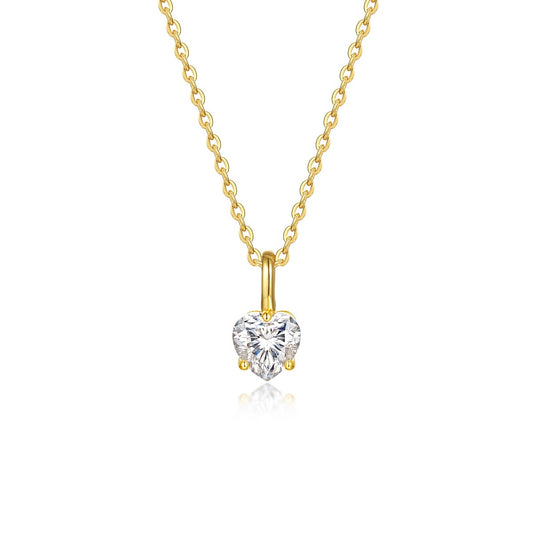 Laurance Aura ketting, 925 zilver, goud verguld met lab-grown moissaniet