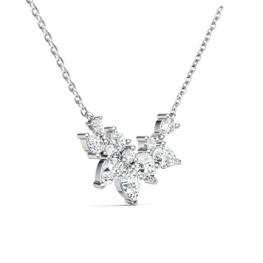 Laurance Stellaire ketting, 925 zilver met lab-grown moissaniet