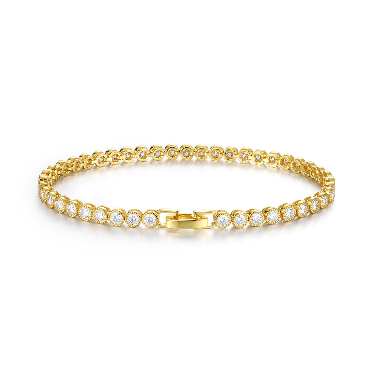 Laurance Or Éclat tennisarmband, 925 zilver, 18k verguld met lab-grown moissaniet