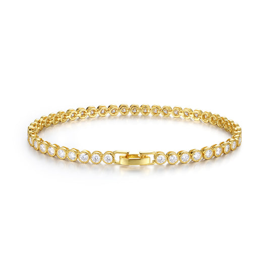 Laurance Or Éclat tennisarmband, 925 zilver, 18k verguld met lab-grown moissaniet