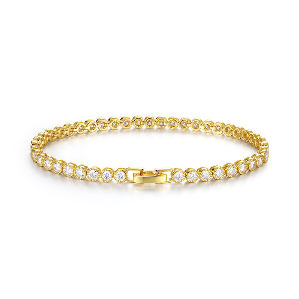 Laurance Or Éclat tennisarmband, 925 zilver, 18k verguld met lab-grown moissaniet