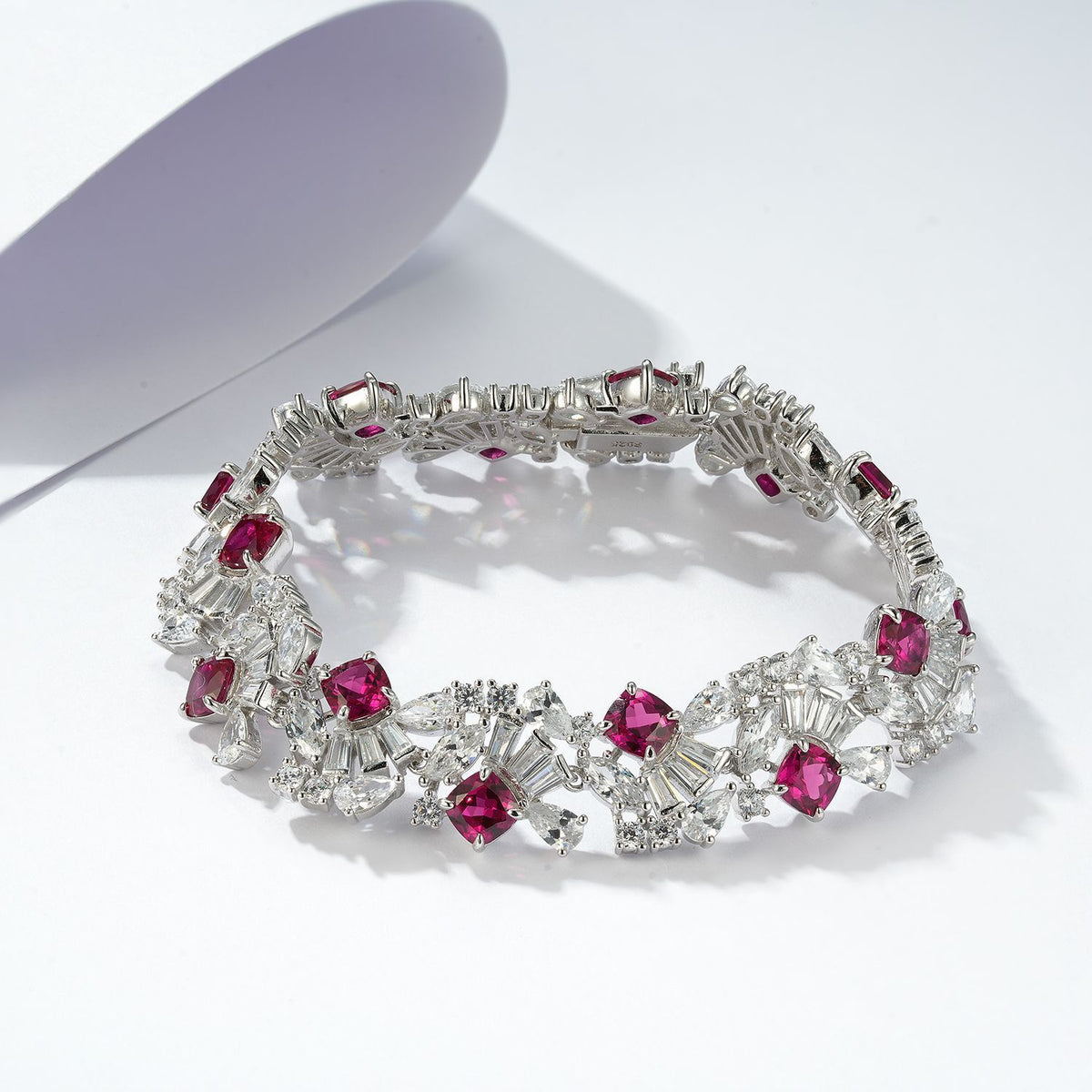 Laurance Rouge Éternel tennisarmband, 925 zilver met lab-grown robijn